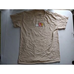 Sanrio Gudetama Lazy Egg Brrr Bacon Graphic T-Shirt Tan Beige Large Mens Womens